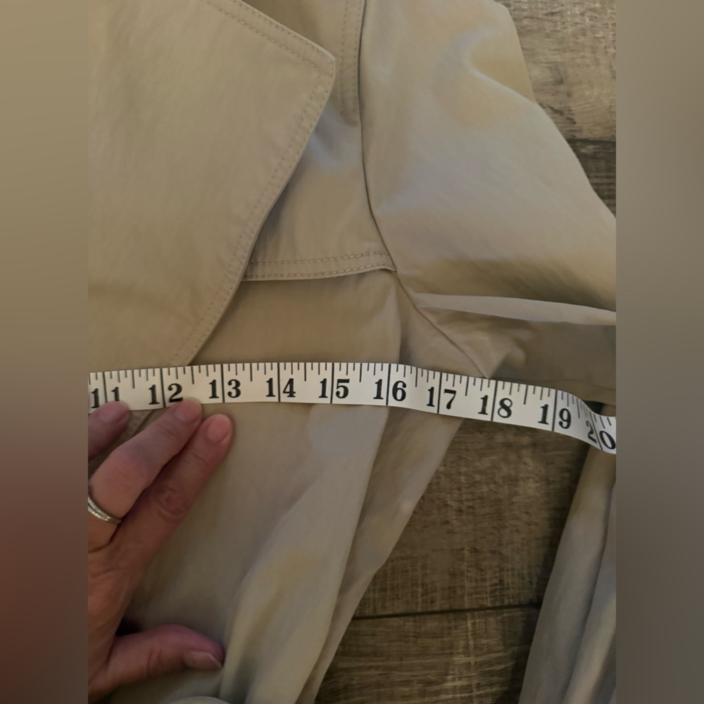 Massimo Dutti Open Trench Coat Tan Size Large - Picture 9 of 11
